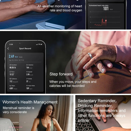 2025 Men Women Smart Ring Health Monitoring Sport Smartring WithTemperature Sensor Sleep Tracker Mother's Day Father's Day Gifts