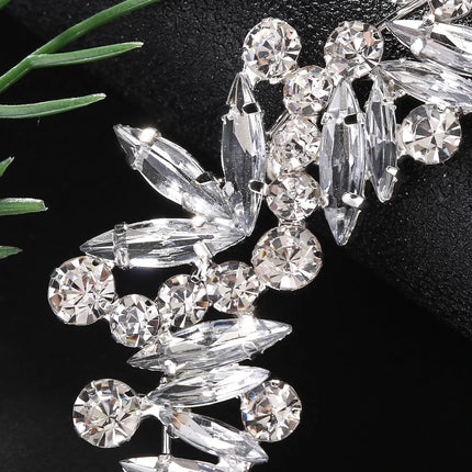 Fashion Lady Crystal Ear Cuff Earrings Piercing Jewelry Aesthetic Club Elegant Bridal Boho Rhinestone Ear Accessories Engagement
