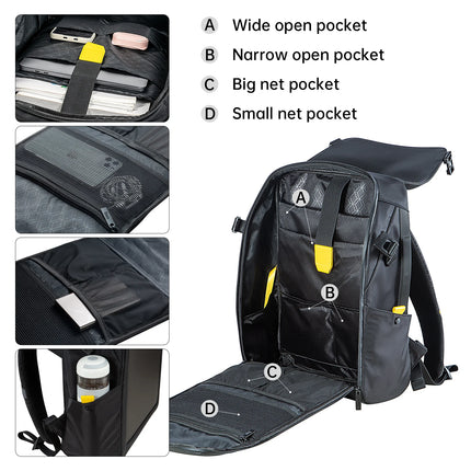 DIVOOM Pixoo M Backpack Men 15 Inch Waterproof School Backpack Laptop Bag Women'Daypack with 16 × 16 RGB LED Screen Travel Black