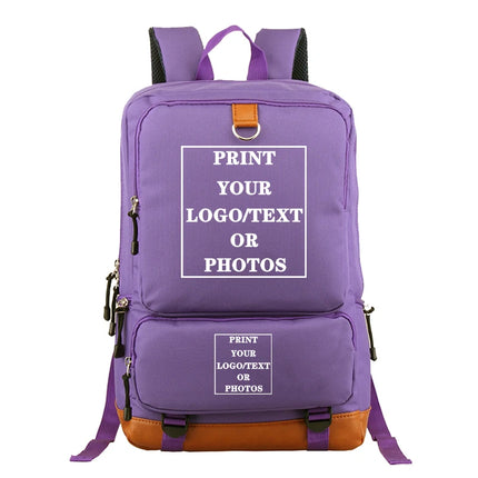 Customize Your Logo Name Image Backpack School Bags for Teenagers Girls Boys Harajuku Custom Diy Luminous Backpacks Rucksack
