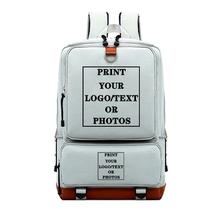 Customize Your Logo Name Image Backpack School Bags for Teenagers Girls Boys Harajuku Custom Diy Luminous Backpacks Rucksack
