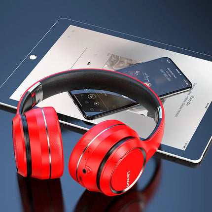 Lenovo HD200 Bluetooth Earphones Over-ear Foldable Computer Wireless Headphones Noise Cancellation HIFI Stereo Gaming Headset