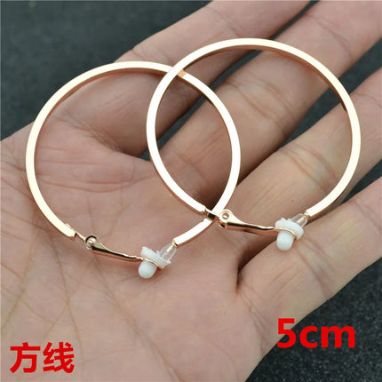 Clip Earrings for Women Without Piercing No Ear Holes Big Small Circle Gold Silver Black Plating Fashion Cute Temperament Girl