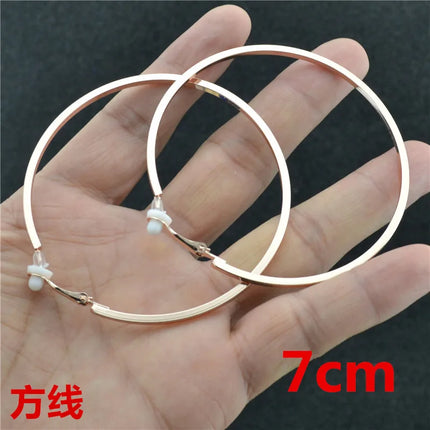 Clip Earrings for Women Without Piercing No Ear Holes Big Small Circle Gold Silver Black Plating Fashion Cute Temperament Girl
