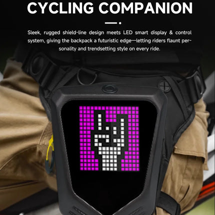 LED Eye Motorcycle Riding Unisex Leg Bag APP Intelligent Graphic Shoulder Bag DIY Hard Shell Waterproof Travel Hiking Pocket