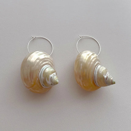 Simple Design Sense Natural Ring Spiral Earrings French Retro Baroque Exaggerated Women's Accessories