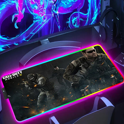 RGB Desk Mat LED Game Rubber Mousepad Calls Of Duty Mouse Pad Large Gaming Mouse Mat With Backlit Gamer Non-Slip Computer Carpet