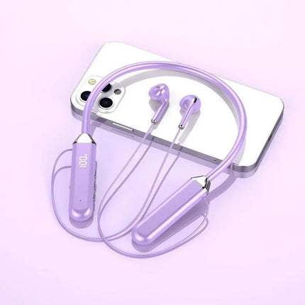 Wireless Neckband Bluetooth Earphones High Sound Quality Stereo Battery Display HD Voice Call Sports Headphones New Product 2025
