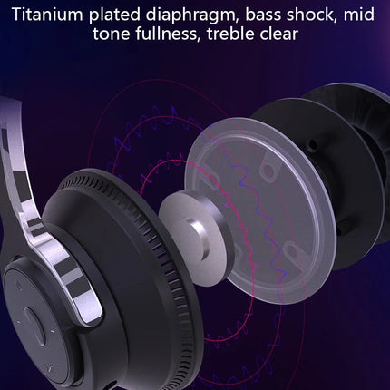 Super Bass Gaming Headsets RGB Lights Effect Wireless Bluetooth Headphones HIFI Sound Noise Reduction Gamer Earphones in HD Mic