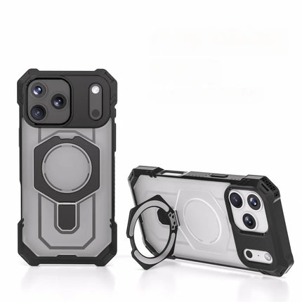 Luxury Heavy Military Armor Shockproof Case For iPhone 17 Magsafe Magnetic Ring Stand Holder Hard Cover
