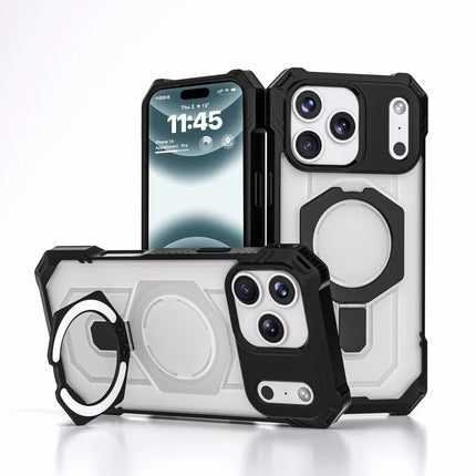 Luxury Heavy Military Armor Shockproof Case For iPhone 17 Magsafe Magnetic Ring Stand Holder Hard Cover