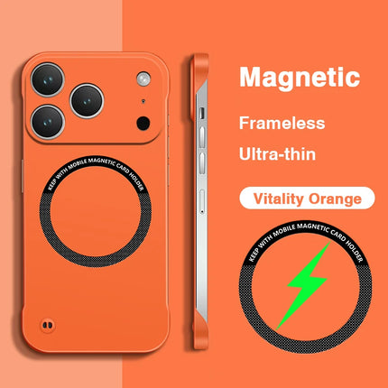 Original High Qualtiy Magnetic Wireless Charging Case for iPhone 17 Pro Max Air 5G Hard Cover Camera Protection Frameless Design