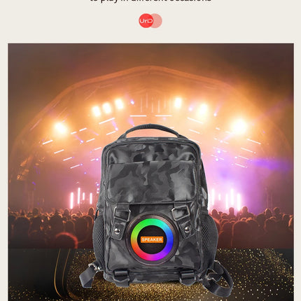 Wireless Bluetooth Speaker Backpack Laptop Bag Hifi Sound Quality Cycling Music School Bag Men's Backpack Cyberpunk Backpack