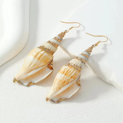 Simple Design Sense Natural Ring Spiral Earrings French Retro Baroque Exaggerated Women's Accessories