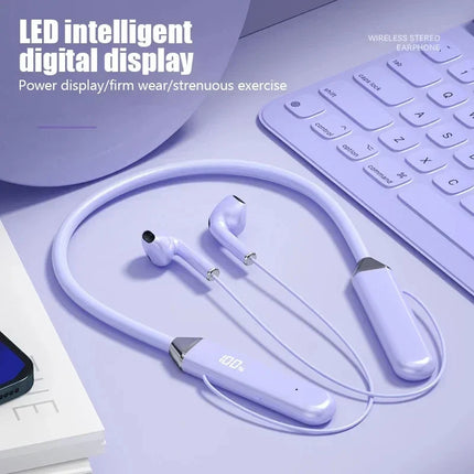 Wireless Neckband Bluetooth Earphones High Sound Quality Stereo Battery Display HD Voice Call Sports Headphones New Product 2025