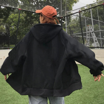 Autumn Trendy Men's Hoodie Solid Color Zip Up Loose Jacket Coats Casual Long Sleeve Hooded Sweatshirt Outdoor  Male Clorhes