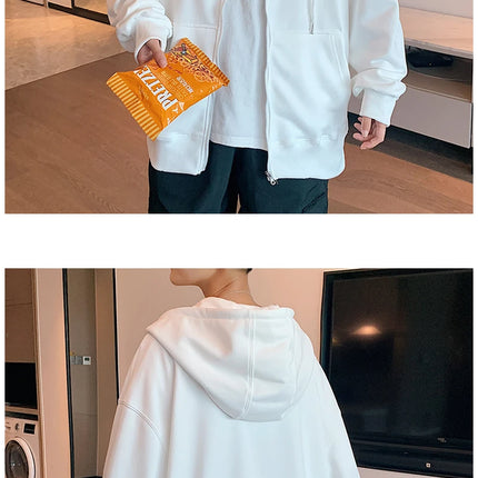 US Size Zip Up Hoodies Autumn Hooded Sweatshirts Men's Hoodie Cardigan Solid Color Classic Jacket Men Coat Men Clothing