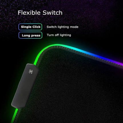 RGB MSI Pc Gaming Keyboard Expansion Mouse Pad LED Glowing Mat Anti-slip Rubber Backlight Esports Game Laptop Home Office Setup