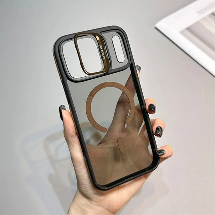 Luxury Transparent Magnetic Kickstand Stand Case For iPhone 17 Air 16 15 14 Plus 13 12 11 17 Pro Max Magsafe Must Haves Cover