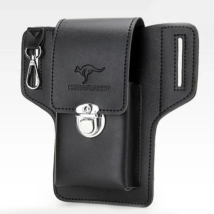 Stonego 1PC Multifunctional Men's Leather Mobile Phone Bag Belt Clip Mobile Phone Case Travel Hiking Mobile Phone Case Belt Bag