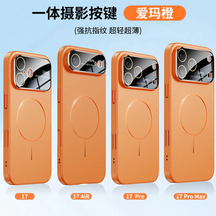 New Large Window Magsafe Phone Case for IPhone 17 Magnetic Wireless Charging Skin Feel PC Protection Phone Cover