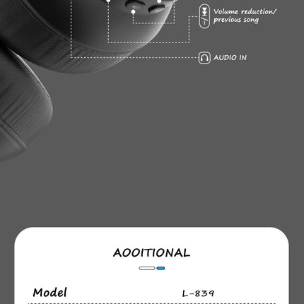 LDON L839 Bluetooth 5.3 Earphones Headphones Foldable Gaming Headset Sport Headphone with Mic Music Earbuds