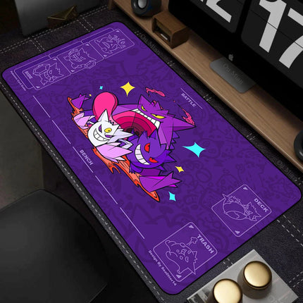 Purple Japan Anime Mouse Pad PC Cool P-pokemon Gamer Cabinet Keyboard Rug XXL G-gengar Extended Desk Mat Laptop Kawaii Mousepad
