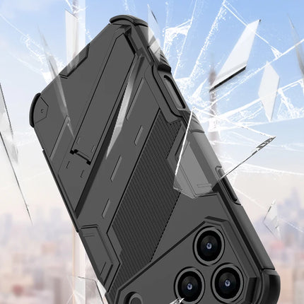 New Solid Armor Cyber Shockproof Phone Case For iPhone 17 Pro Max 17 AIR With Stand Holder Cover Protective Shell
