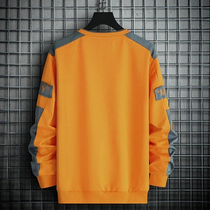 Men Sweatshirt Hoodies Harajuku Hip Hop Streetwear Casual Men's Pullover Hoodie Spring Autumn Patchwork Sweatshirts Mend