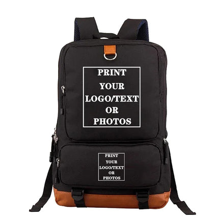 Customize Your Logo Name Image Backpack School Bags for Teenagers Girls Boys Harajuku Custom Diy Luminous Backpacks Rucksack