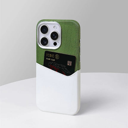 Card Holder Pocket MagSafe Leather Case Compatible with iPhone 17 Wireless Charging Protective Case