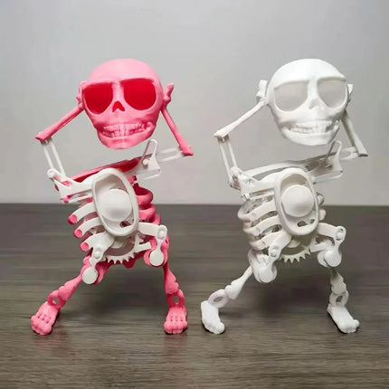Dancing Skeleton Toys Clockwork Fun Little Toy Ornaments Creative Stress Relief Desktop Toys Gift For Friends Halloween Ornament