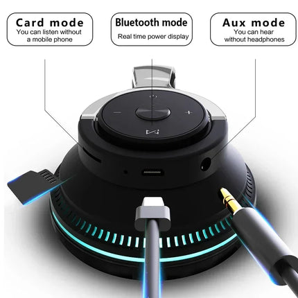 Wireless Bluetooth Headphones Hi-Res Audio Over The Earphone Bluetooth 5.3 Wired Dual-mode Headset with Microphone AUX Cable