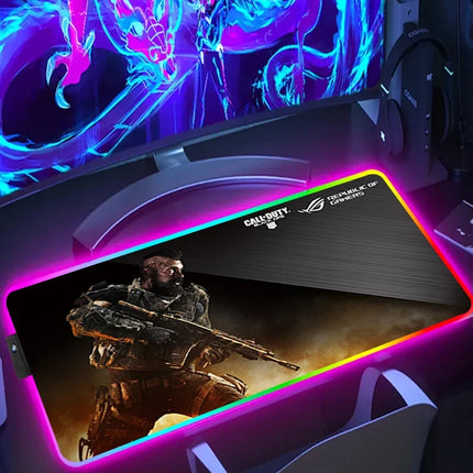 RGB Desk Mat LED Game Rubber Mousepad Calls Of Duty Mouse Pad Large Gaming Mouse Mat With Backlit Gamer Non-Slip Computer Carpet