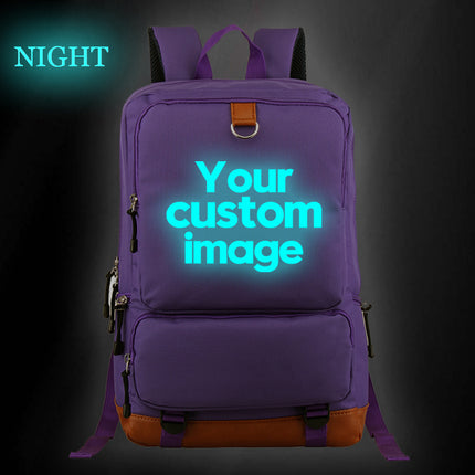 Customize Your Logo Name Image Backpack School Bags for Teenagers Girls Boys Harajuku Custom Diy Luminous Backpacks Rucksack