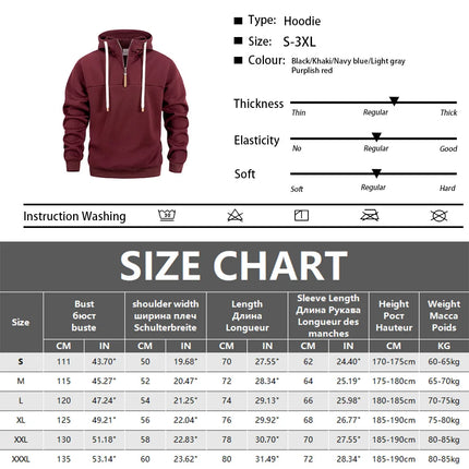 Men's Hoodie Zipper Warm Sweatshirts Fashion Men Casual Jacket Autumn Winter Outdoor Hoodie Pullover Male Sportswear Streetwear
