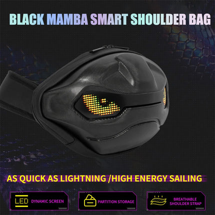 Cool Toothless style Satchel LED Screen Display APP Control Riding Drop Leg Side Bag Waterproof Dynamic Screen Shoulder Bags