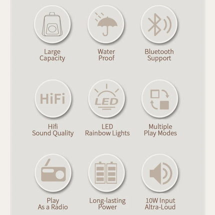 Wireless Bluetooth Speaker Backpack Laptop Bag Hifi Sound Quality Cycling Music School Bag Men's Backpack Cyberpunk Backpack