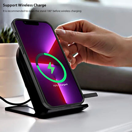 Magnetic Phone Cases with Stand for iPhone 17 Mobile Case Clear Black Cover with Kickstand