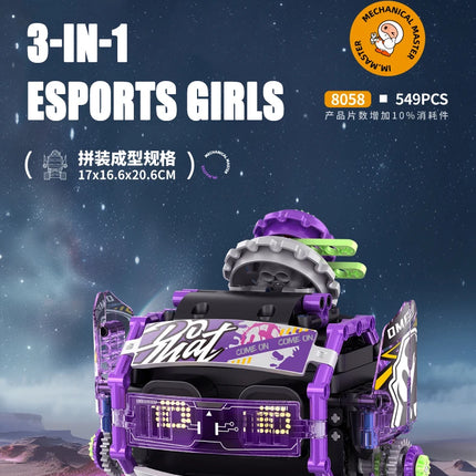 549PCS Integrated Robot Esports Girl Scorpion 3-in-1 Programming Remote Control Electric Assembly Building Block Model Toys Gift