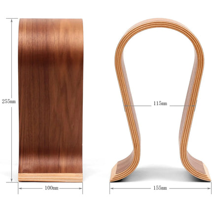 Headphone stand U-shaped wooden, wooden headphone stand Desktop headphone display stand, suitable for almost all headphones.