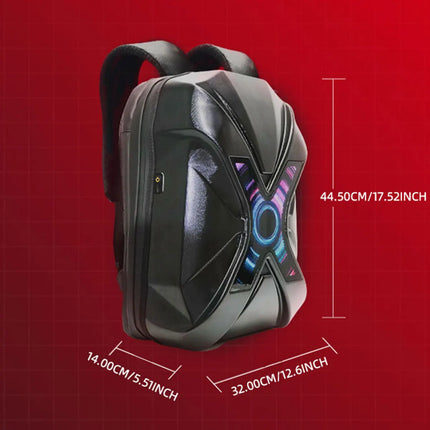 LED Backpack Large Capacity LOY DIY Programmable X Shape LED Screen Cycling Bag Motorcycle Bicycle Helmet Storage Bag Hard Shell