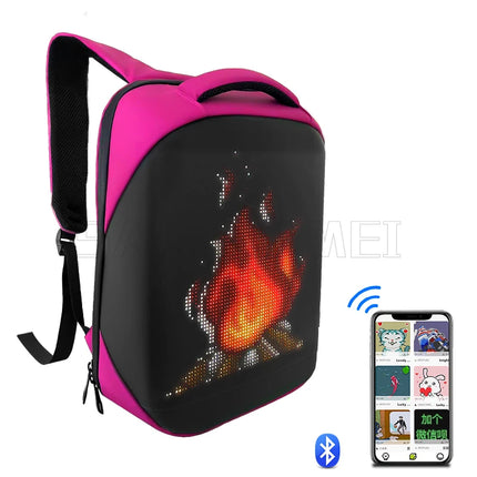 Motorcycle Bags Smart Led Pixel APP Display Screen Intelligent Advertising Business bag Waterproof Moto Riding Creative Backpack