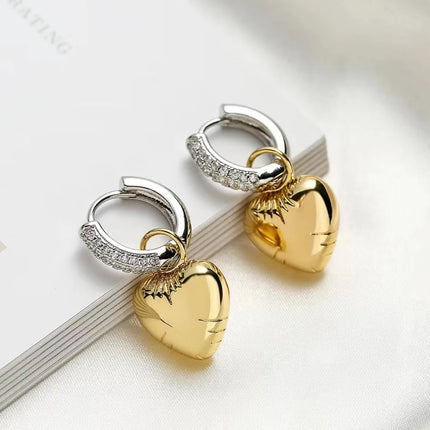 Asymmetric earrings. Different Design Jewelry Love Pendant Fashion Star Earrings Sparkling Zircon Personalized Jewelry