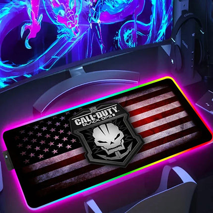 RGB Desk Mat LED Game Rubber Mousepad Calls Of Duty Mouse Pad Large Gaming Mouse Mat With Backlit Gamer Non-Slip Computer Carpet
