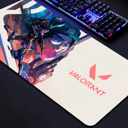 Valorant Neon Mouse Pad Gaming XL New HD Mousepad XXL MousePads Natural Rubber Anti Slip Office Computer Mouse Mat Table Mat