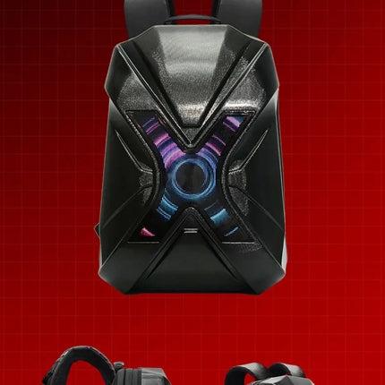 LED Backpack Large Capacity LOY DIY Programmable X Shape LED Screen Cycling Bag Motorcycle Bicycle Helmet Storage Bag Hard Shell
