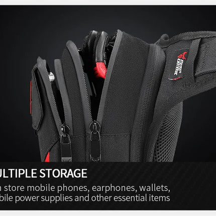 LED Red Light Motorcycle Leg Bag Thigh Belt Hip Bum Waterproof Ride Cycling Biker Waist Bag Fanny Pack Moto Travel Hiking Pocket