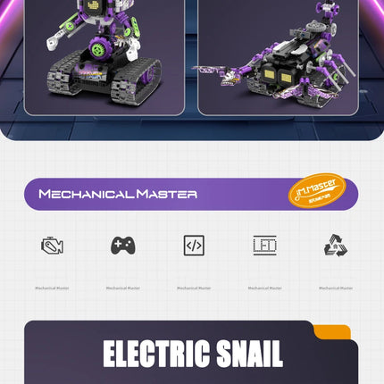 549PCS Integrated Robot Esports Girl Scorpion 3-in-1 Programming Remote Control Electric Assembly Building Block Model Toys Gift