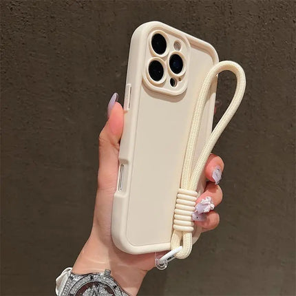 Luxury Colorful Lanyard Soft Silicone Phone Case For iPhone 17 16 15 14 13 12 11 Pro Max 16E X XR XS Max 7 8 16 Plus 17Air Cover